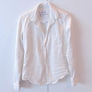 FRANK & EILEEN BARRY Tailored Button-Up Shirt Famous Denim vintage white